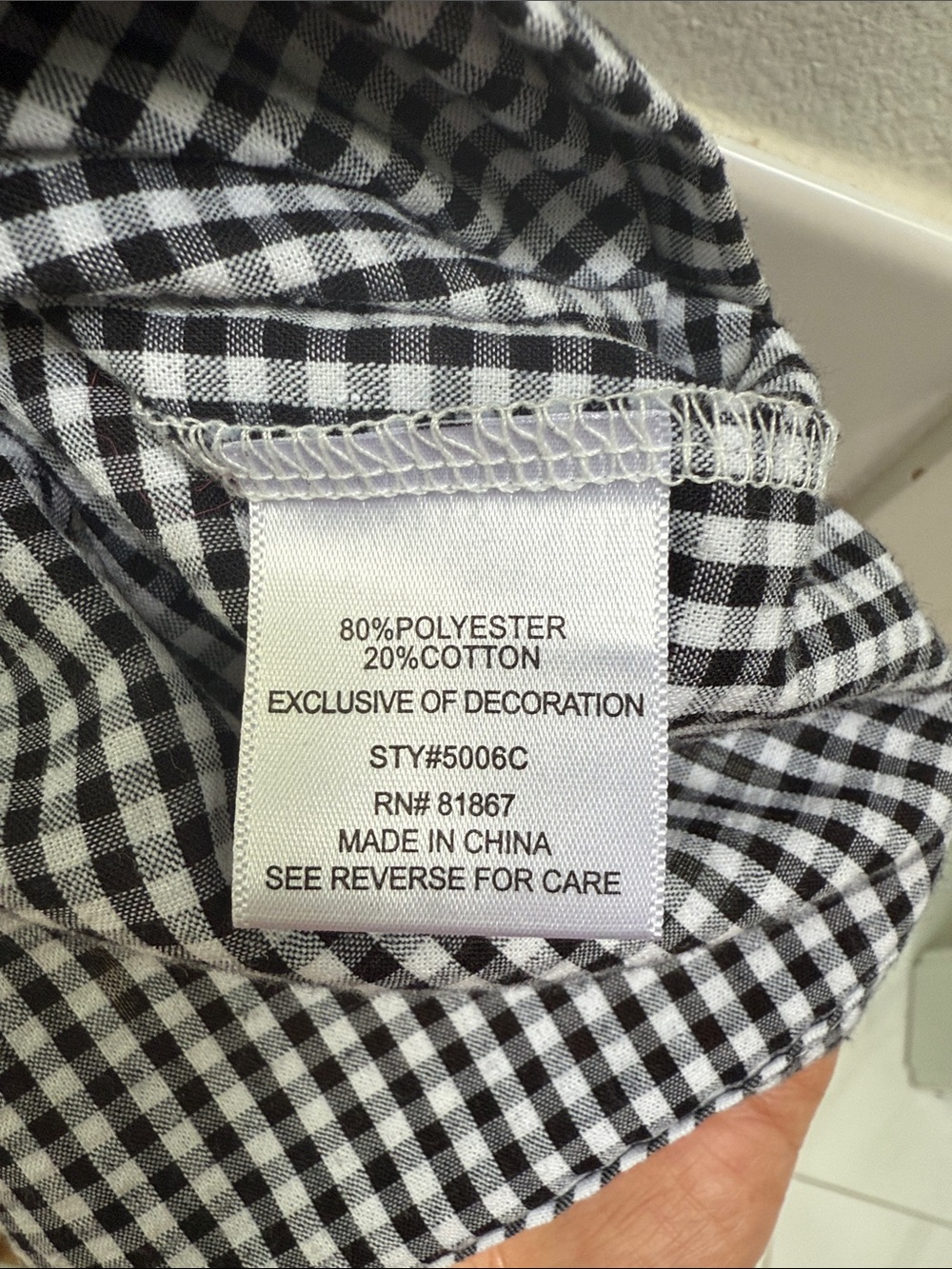 Rachel Zoe Gingham Ruffle Trim Sleeveless Top Black White Size Large - Picture 5 of 5